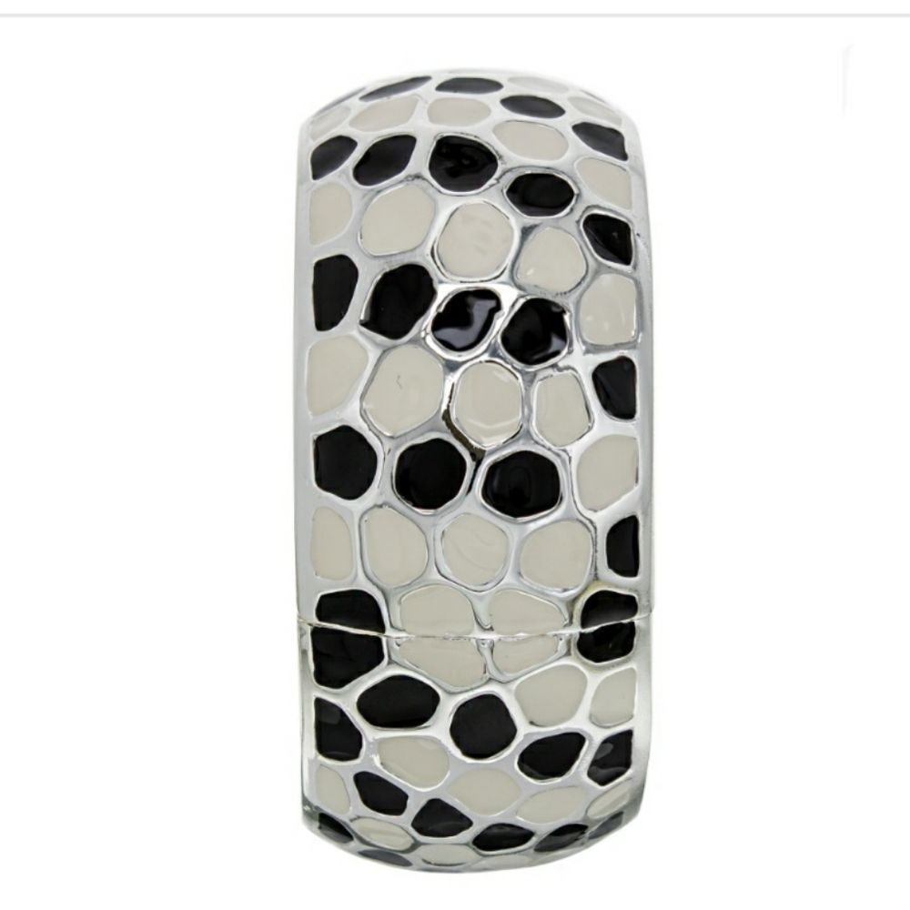 LAST ONE IN STOCK Enamel Bangle Bracelet, Dot Design, Hinge - Picture 10 of 15